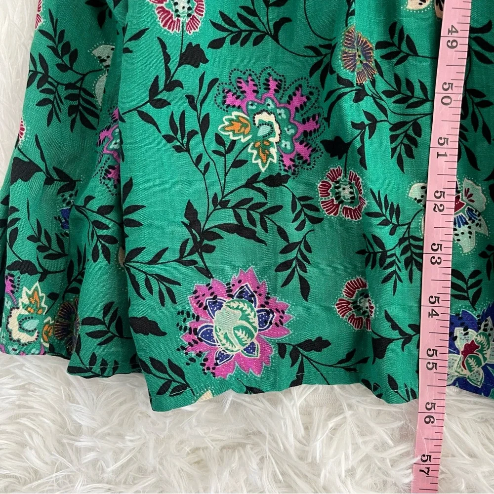 KNOX ROSE Womens Smocked Floral Maxi Dress Size XXL Green Tiered One Shoulder - Picture 9 of 11